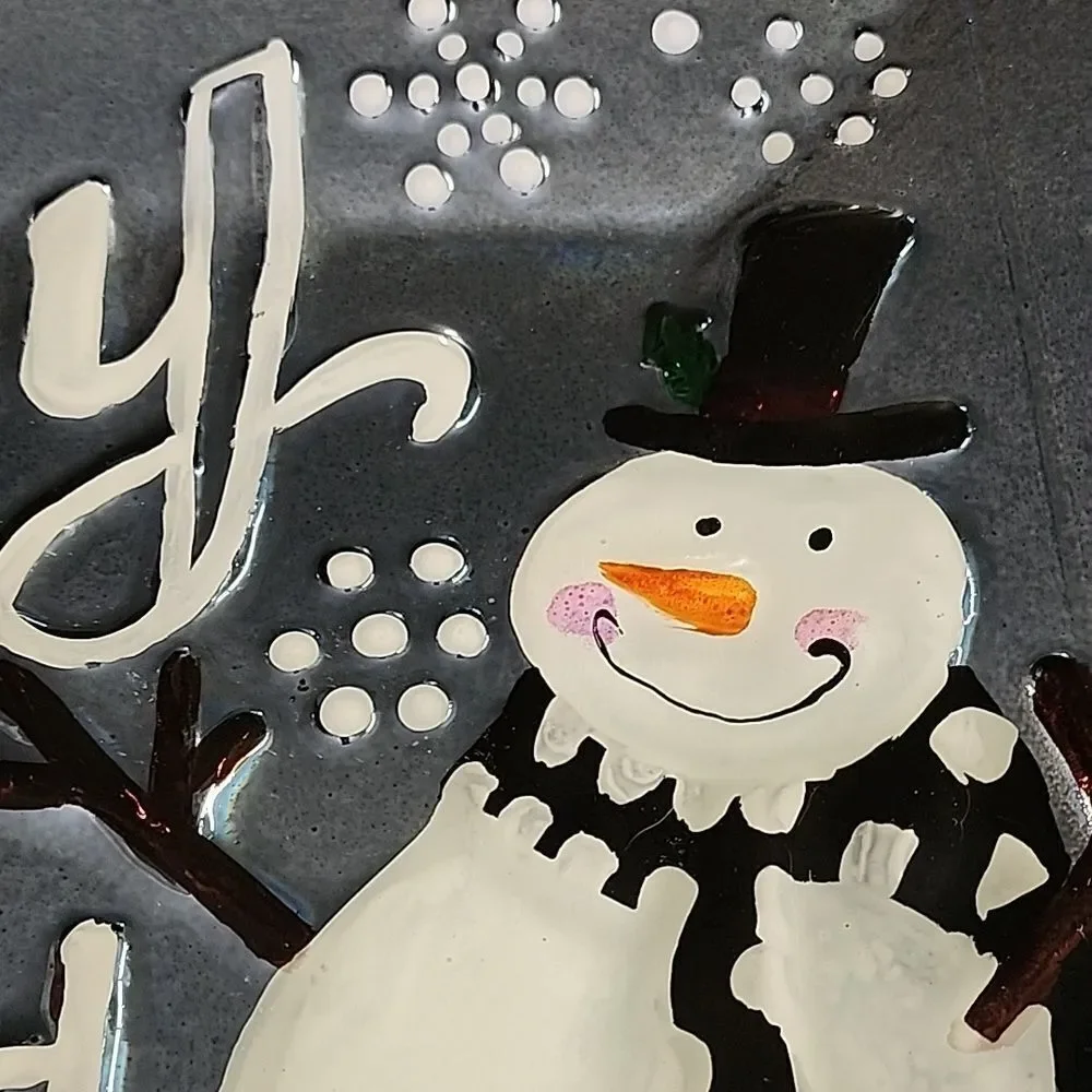 Joy to the World Snowman Holiday Plate